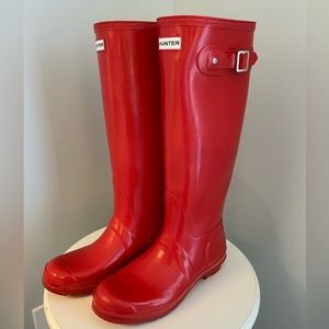 HUNTER Original Gloss Waterproof Boot Sz 8F EU39
